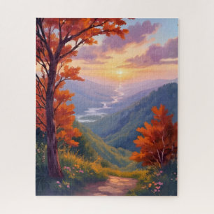 Herbstlandschaft Aquarell Herbstlaubmalerei
