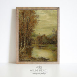 Herbstlandschaft FallBäume Vintage Malerei Poster