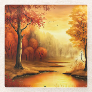 Herbstlandschaft-Gemälde-87546 Glasuntersetzer