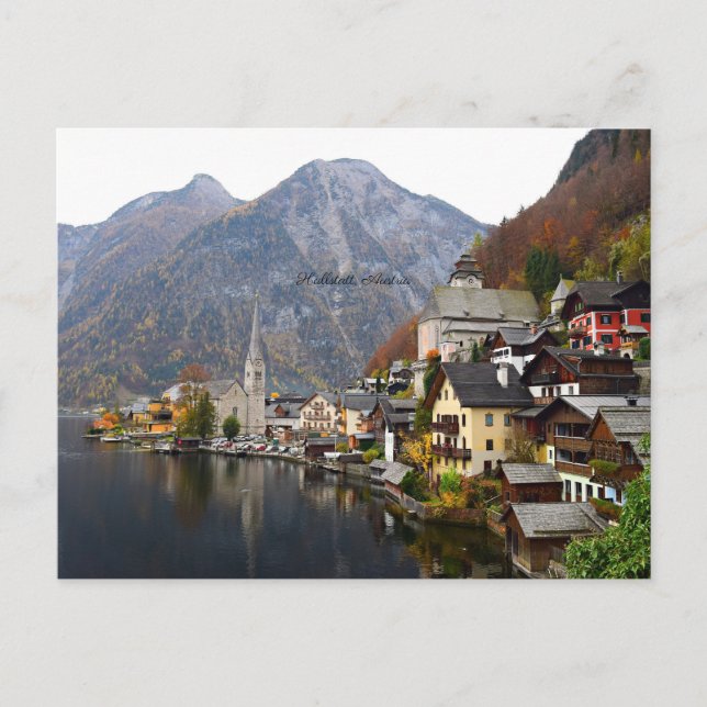 Herbstlandschaft Hallstatt (Österreich) Postkarte (Vorderseite)