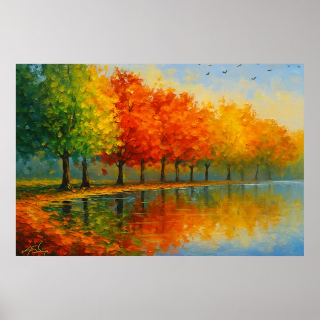 Herbstlandschaft in Neuengland Poster (Vorne)