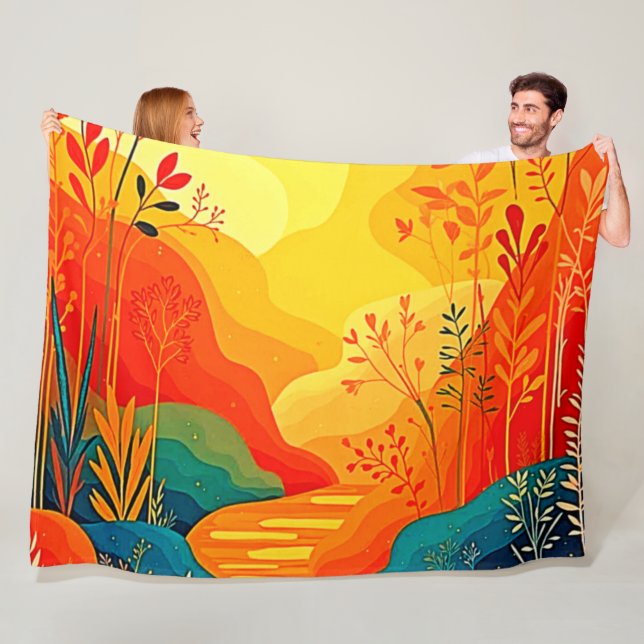 Herbstlandschaft Kunst Fleecedecke (Beispiel)