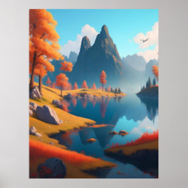 Herbstlandschaft Kunst Poster