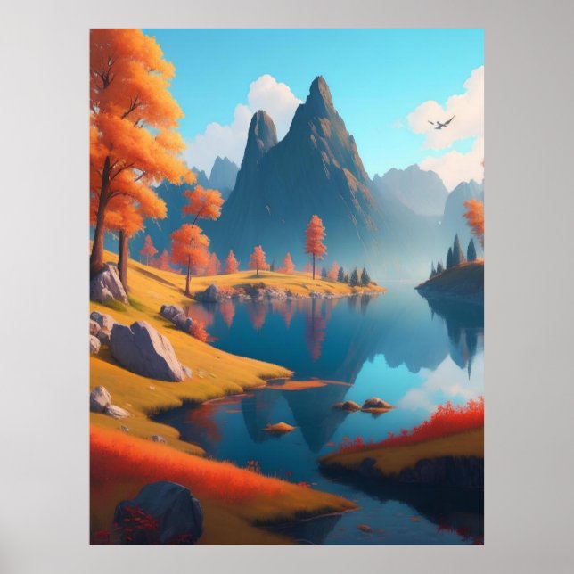 Herbstlandschaft Kunst Poster (Vorne)