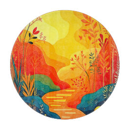 Herbstlandschaft Kunst Schneidebrett