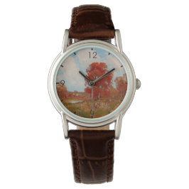 Herbstlandschaft (Landschaft im Herbst) (Rote Bäum Armbanduhr