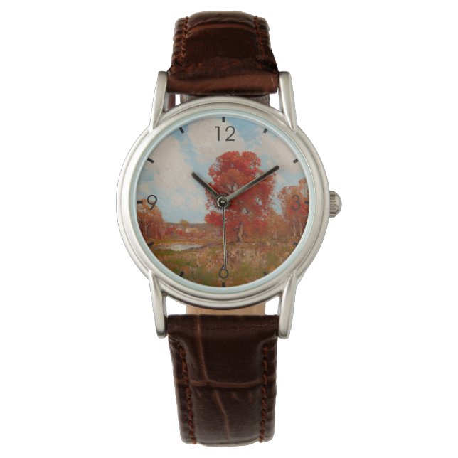 Herbstlandschaft (Landschaft im Herbst) (Rote Bäum Armbanduhr (Vorderseite)