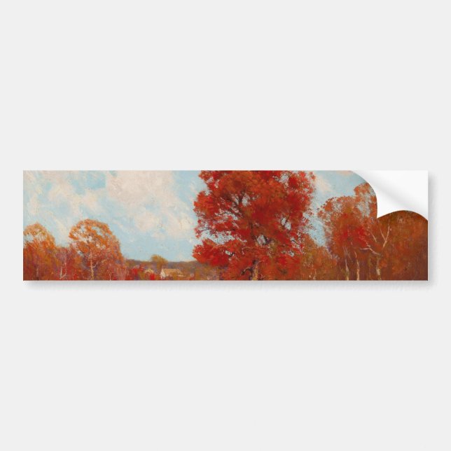 Herbstlandschaft (Landschaft im Herbst) (Rote Bäum Autoaufkleber (Vorne)