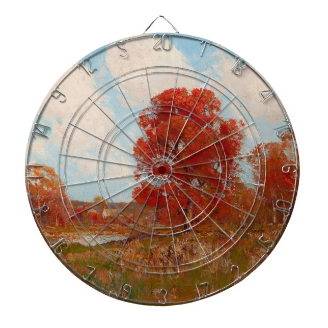 Herbstlandschaft (Landschaft im Herbst) (Rote Bäum Dartscheibe (vorne)