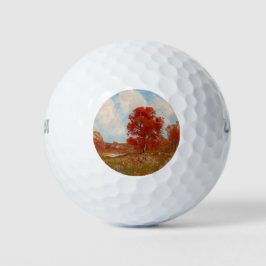 Herbstlandschaft (Landschaft im Herbst) (Rote Bäum Golfball