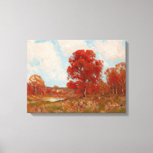 Herbstlandschaft (Landschaft im Herbst) (Rote Bäum Leinwanddruck