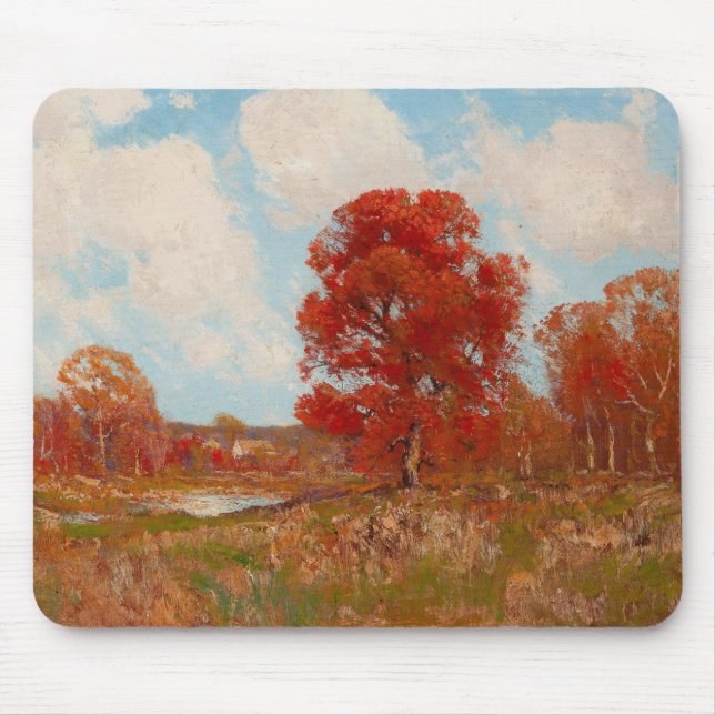 Herbstlandschaft (Landschaft im Herbst) (Rote Bäum Mousepad (Vorne)