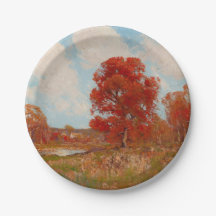 Herbstlandschaft (Landschaft im Herbst) (Rote Bäum