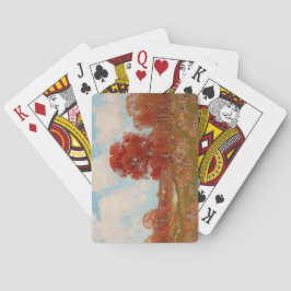 Herbstlandschaft (Landschaft im Herbst) (Rote Bäum Spielkarten