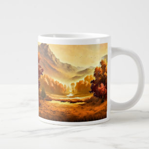 Herbstlandschaft Malerei-1 Jumbo-Tasse