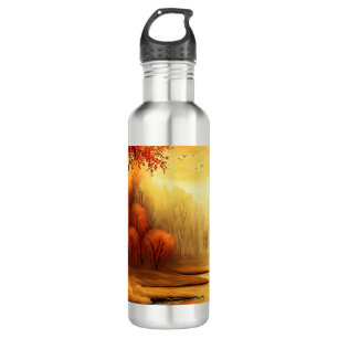 Herbstlandschaft Malerei-2 Edelstahlflasche
