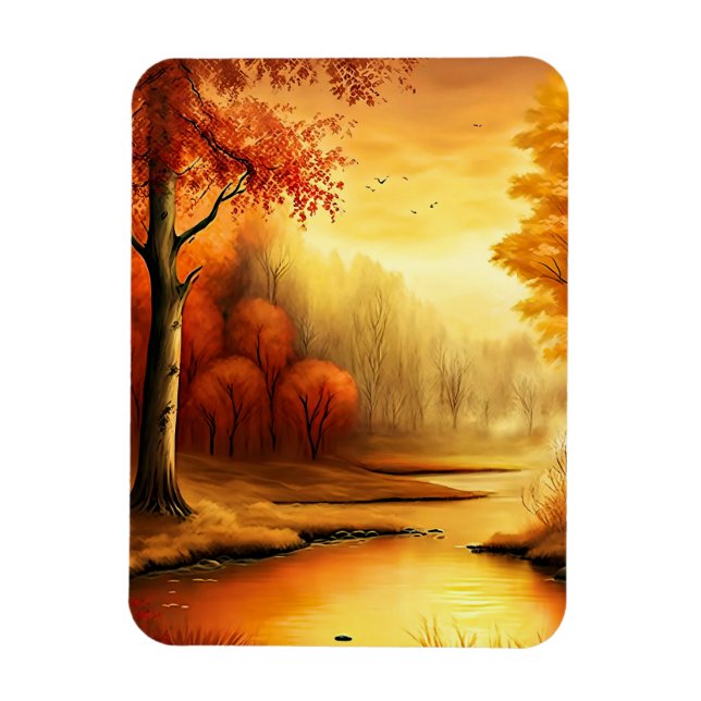 Herbstlandschaft Malerei-87546 Magnet (Vertikal)