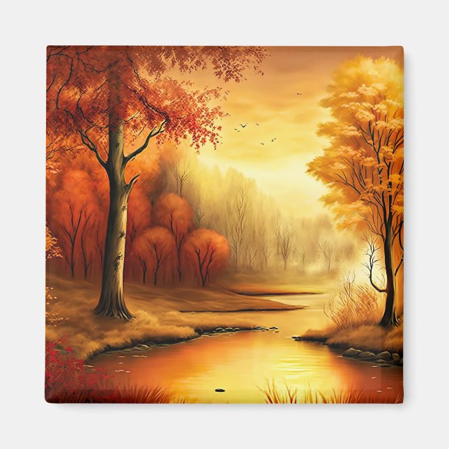 Herbstlandschaft Malerei-87546 Magnet (Vorne)