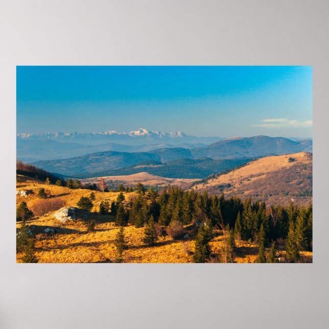 Herbstlandschaft mit Berg Triglav Poster (Vorne)