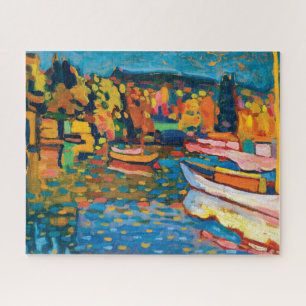 Herbstlandschaft mit Booten von Wassili Kandinsky