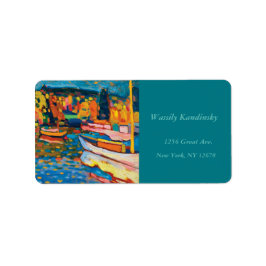 Herbstlandschaft mit Booten von Wassily Kandinsky Adressaufkleber