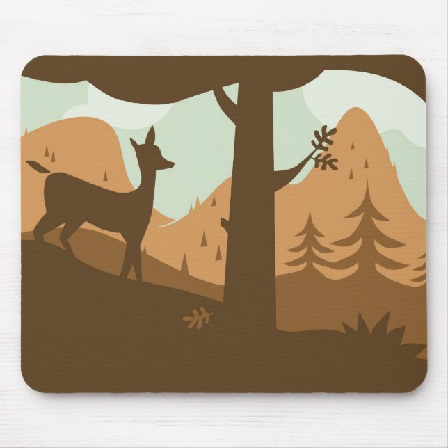 Herbstlandschaft mit Hirsch Mousepad (Vorne)