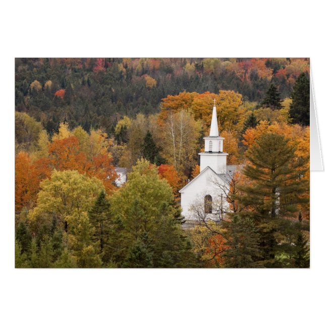 Herbstlandschaft mit Kirche, Vermont, USA (Vorderseite (Horizontal))