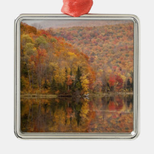 Herbstlandschaft mit See, Vermont, USA 2 Silbernes Ornament