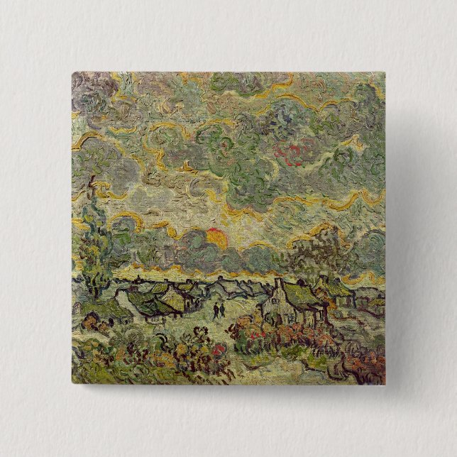 Herbstlandschaft Vincent van Goghs |, 1890 Button (Vorderseite)