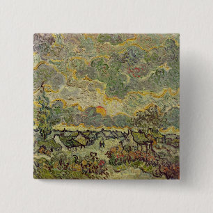 Herbstlandschaft Vincent van Goghs  , 1890 Button