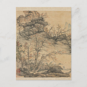 Herbstlandschaft von Chen Hongshou Postkarte
