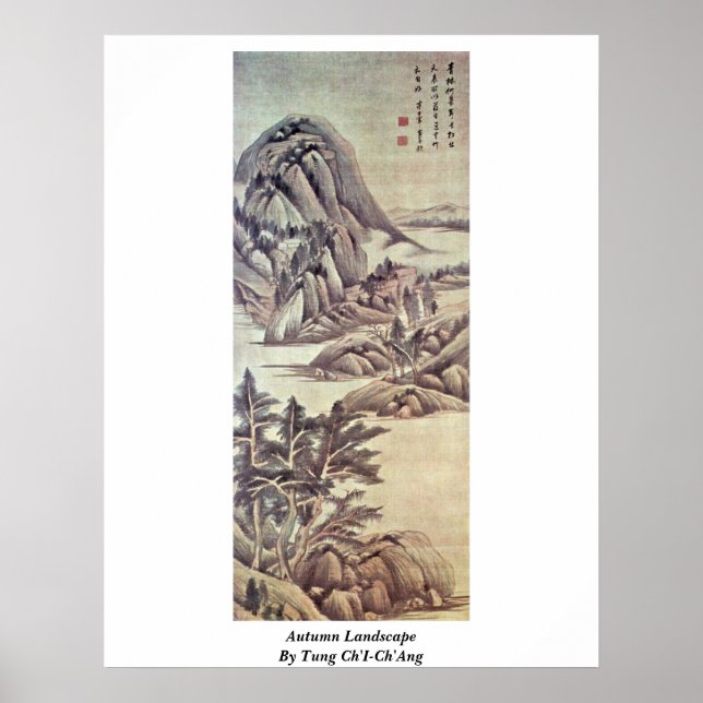 Herbstlandschaft von Tung Ch'I-Ch'Ang Poster (Vorne)