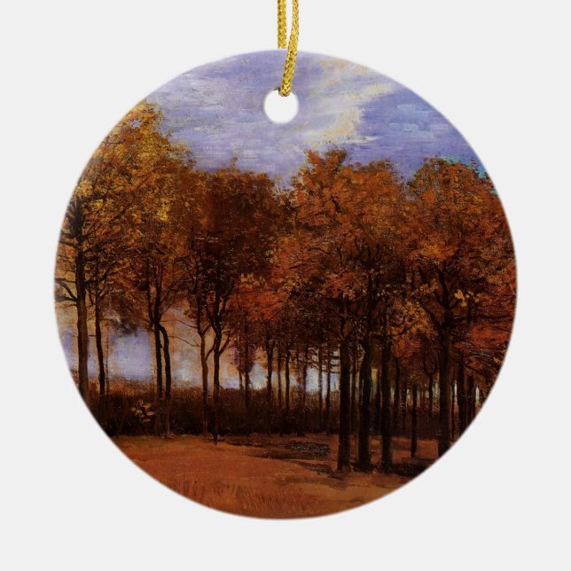 Herbstlandschaft von Vincent van Gogh Keramik Ornament (Vorne)