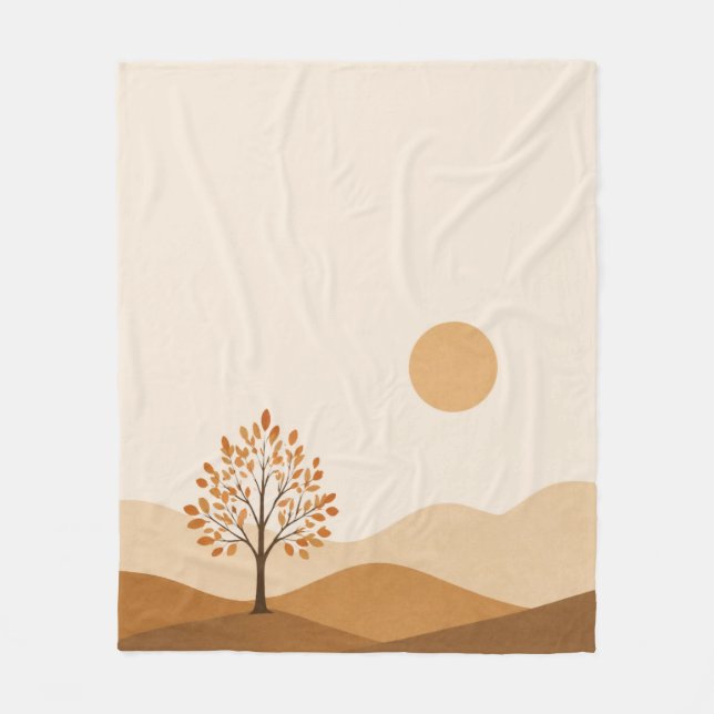 Herbstlandschaft-Wurfdecke  Fleecedecke (Vorderseite)