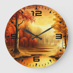 Herbstlandschaftsmalerei-87546 Große Wanduhr