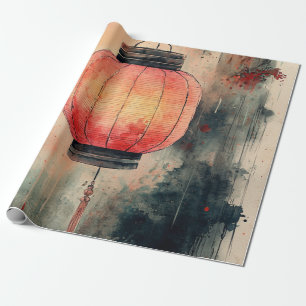 Herbstlaterne Sumi-E Aquarell Geschenkpapier
