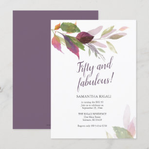 Herbstlaub 50. Geburtstagsfeierlichkeiten Einladung