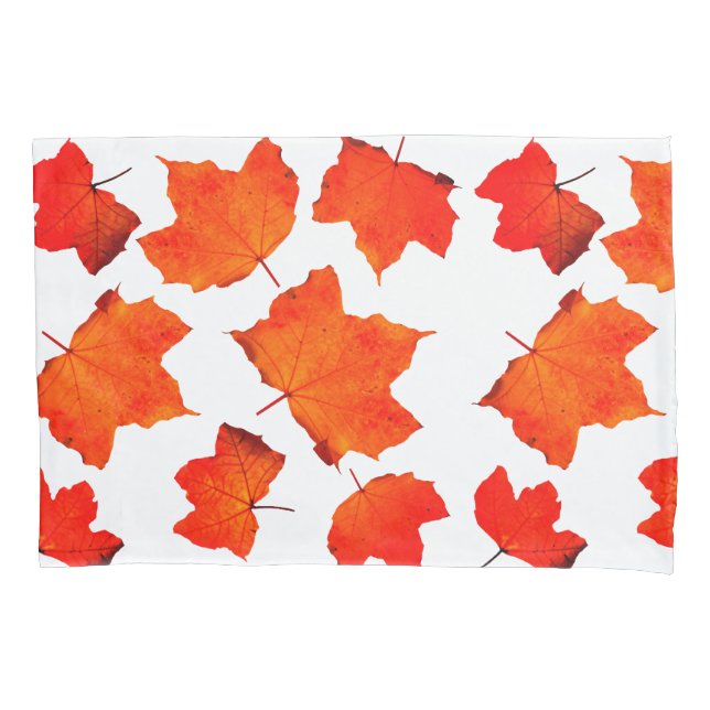 Herbstlaub Ahornbaum Foliage Orange White Trendy Kissenbezug (Vorderseite)