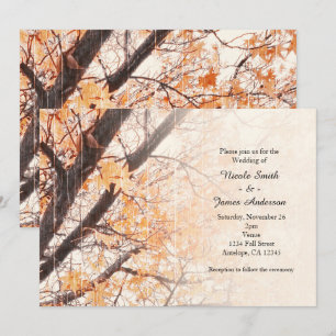 Herbstlaub-Ahornbaum rustikale Hochzeitskarten Einladung