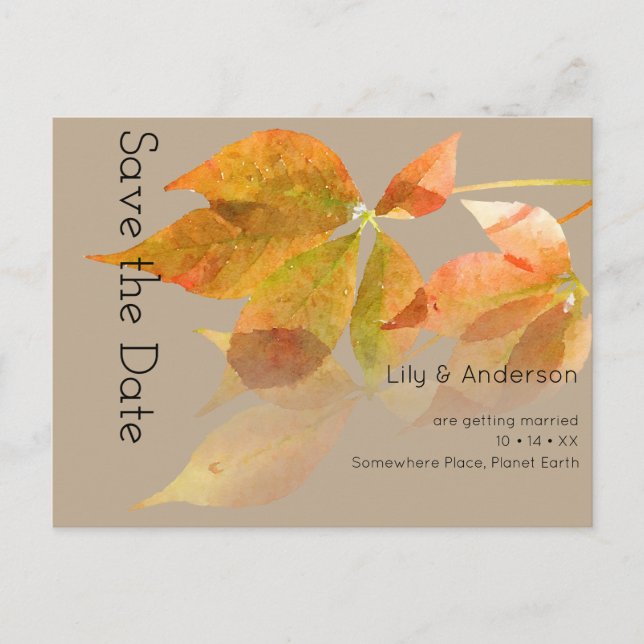 Herbstlaub Aquareller Herbst Postkarte (Vorderseite)
