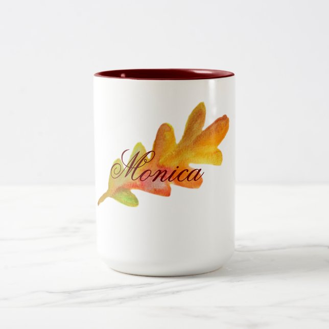 Herbstlaub Art Zweifarbige Tasse (Mittel)