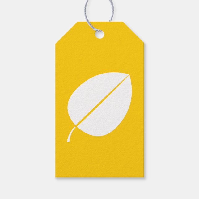 Herbstlaub auf der Gelben Geschenkmarke Geschenkanhänger (Vorderseite)