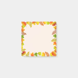 Herbstlaub auf Hellbeige Post-it Klebezettel