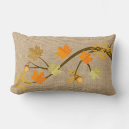 Herbstlaub auf Imitat Leinwand-Kissen Lendenkissen