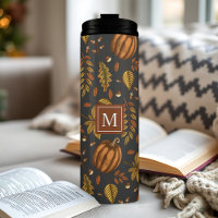 Herbstlaub Autumn Pumpkin Muster Mit Monogramm