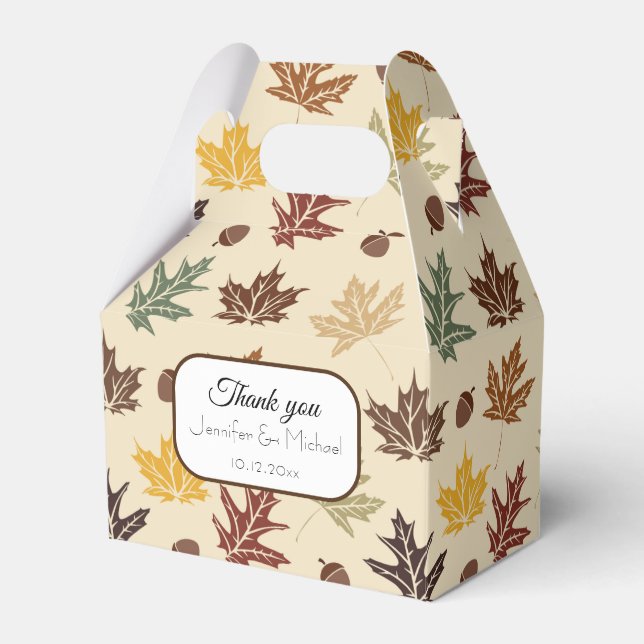 Herbstlaub bedanken sich bei Hochzeiten für Ihren  Geschenkschachtel (Vorderseite)