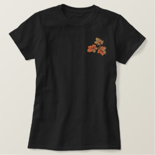 Herbstlaub Besticktes T-Shirt
