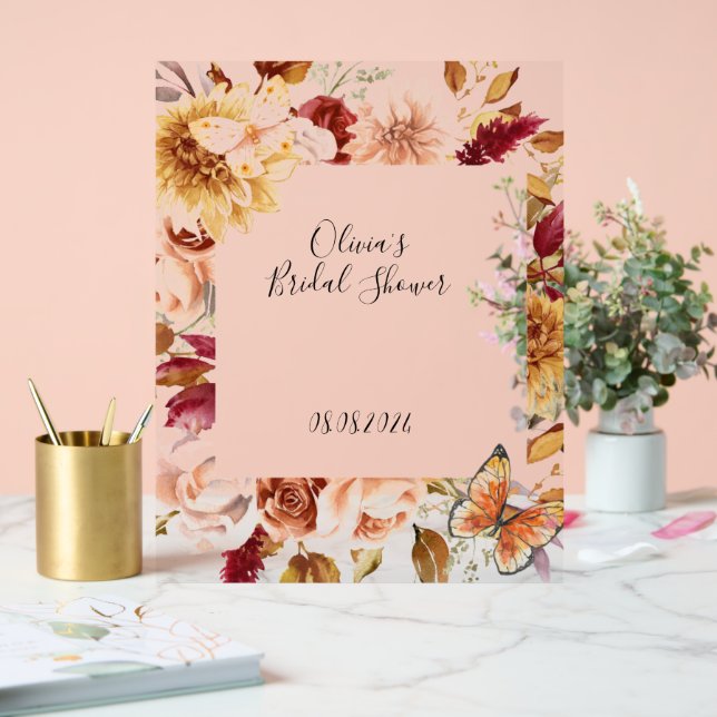 HERBSTLAUB BRAUTPARTY ACRYLIC SIGN ACRYLSCHILD (Hochzeit)
