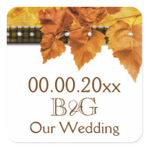 Herbstlaub Country Hochzeit Siegel #3