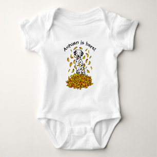 Herbstlaub Dalmatiner (schwarz 1) Hund Niedlich sp Baby Strampler